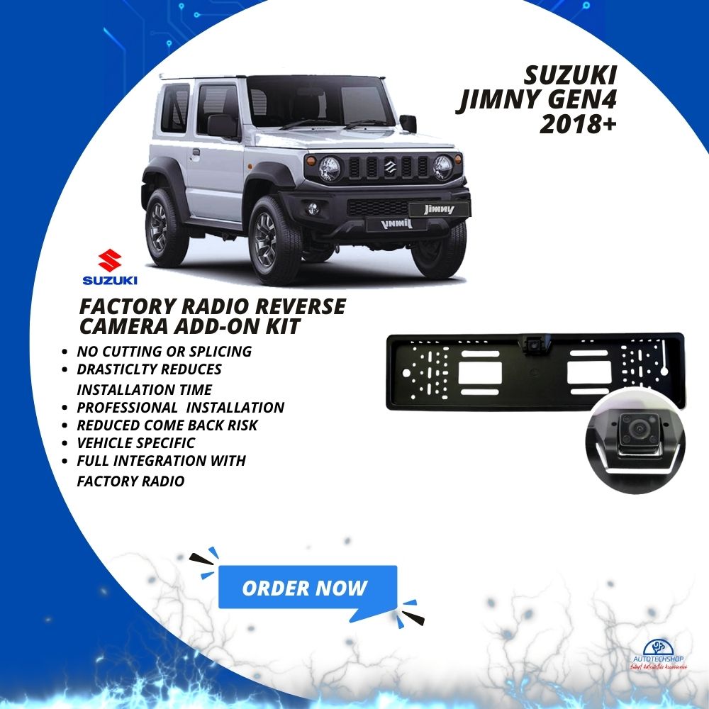Suzuki Jimny 2018+ Nr Plate Reverse Camera Add-On Kit For Factory Radio