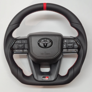 GR300 Sport Full Black Red Stitch Leather Steering Wheel