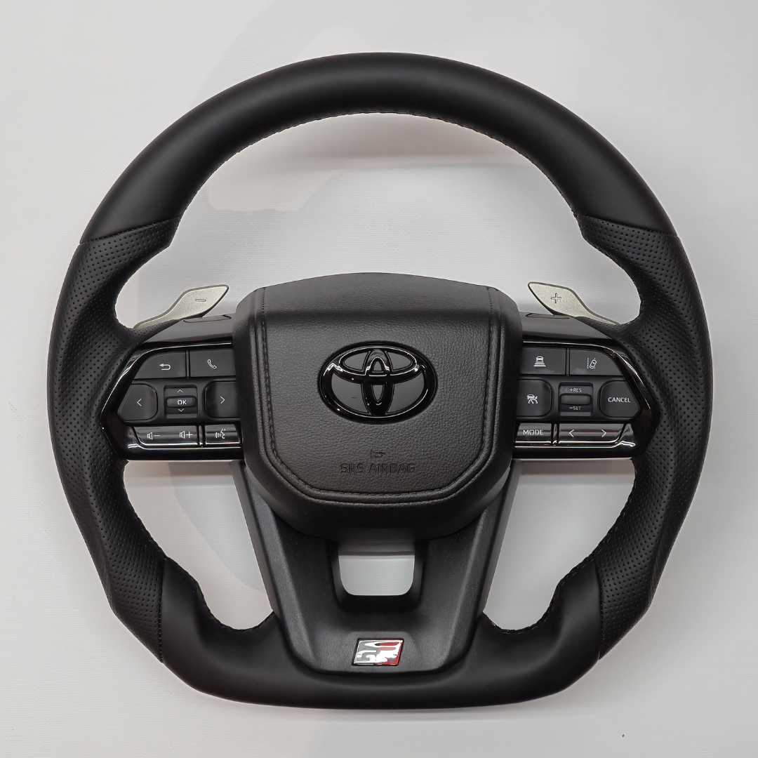 GR300 Sport Steering Wheel – Full Black Leather with Paddle Shift Land Cruiser 79 2.8 Auto